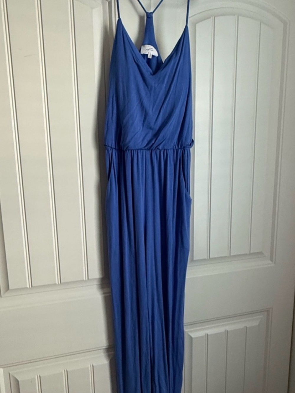 Soma Blue V-Neck Sleeveless Jumpsuit - Elegant Summer Style